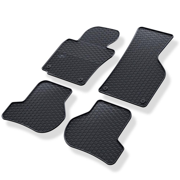 Alfombrillas de goma adecuadas para Volkswagen Jetta V Berlina, Variant (2005-2010) - alfombras para coche - negro - 4 unidades