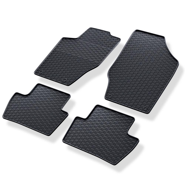 Alfombrillas de goma adecuadas para Peugeot 307 II Break, Hatchback, Cabrio, Berlina, SW (2005-2012) - alfombras para coche - negro - 4 unidades