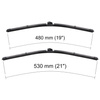 Escobillas limpiaparabrisas para la luna delantera para Volkswagen Polo IV Classic, Hatchback (06.2005-02.2010) - escobillas plana