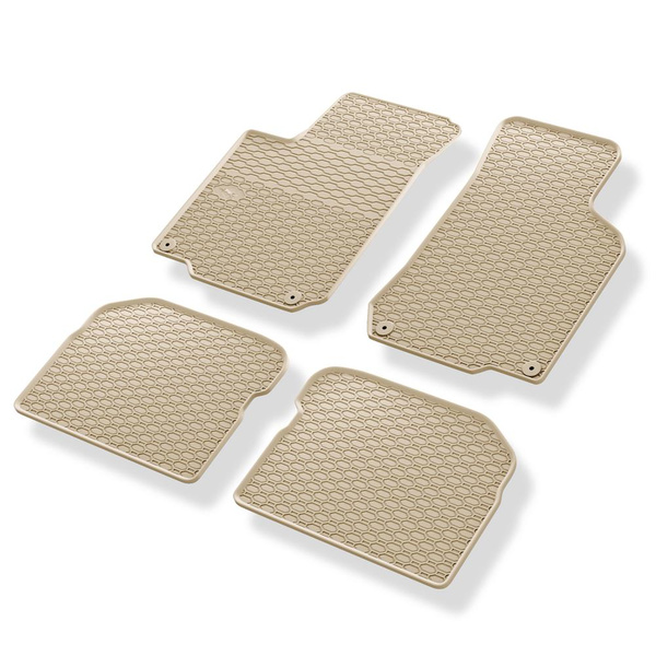 Alfombrillas de goma adecuadas para Skoda Octavia I Familiar, Liftback (1996-2010) - alfombras para coche - beige - 4 unidades