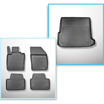 Conjunto de alfombrilla para maletero y alfombrillas para el interior del coche 