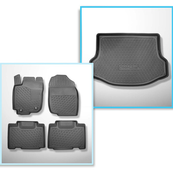 Conjunto de alfombrilla para maletero y alfombrillas para el interior del coche TPE PREMIUM para: Toyota RAV4 IV SUV (03.2013-12.2018) - no adecuado para versión híbrida