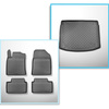 Conjunto de alfombrilla para maletero y alfombrillas para el interior del coche TPE para: Kia XCeed Crossover (09.2019-....) - maletero superior (doble suelo en la posición superior); con y sin altavoz; no para la versión híbrida