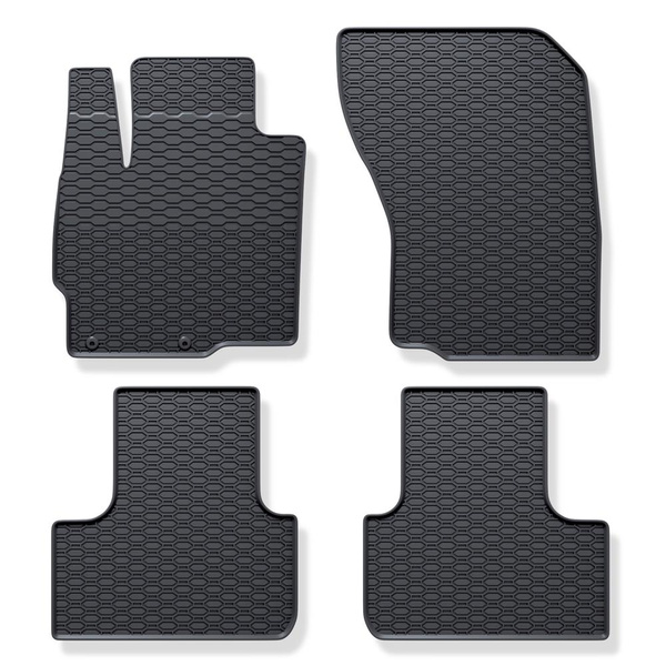 Alfombrillas de goma adecuadas para Peugeot 4008 SUV (2012-2016) - alfombras para coche - negro - 4 unidades