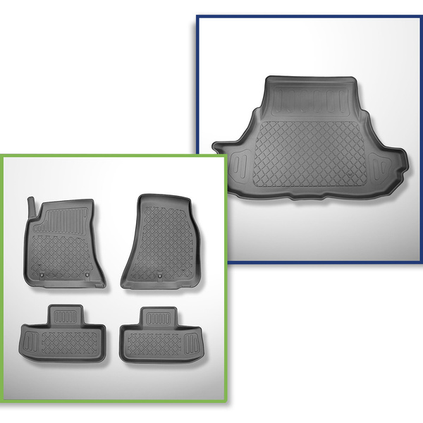 Conjunto de alfombrilla para maletero y alfombrillas para el interior del coche TPE para: Dodge Challenger III Coupé (2014-....)