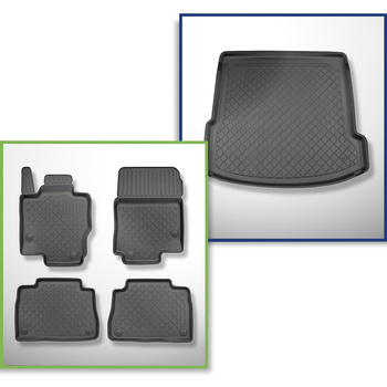Conjunto de alfombrilla para maletero y alfombrillas para el interior del coche 