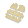 Alfombrillas de Velour adecuadas para Citroen C4 Picasso I Monovolumen (2007-2013) - alfombras para coche - Premium color beige