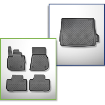 Conjunto de alfombrilla para maletero y alfombrillas para el interior del coche 