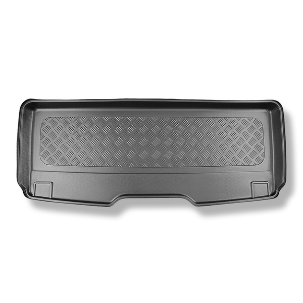 Alfombra para maletero adecuada para Volkswagen Multivan T7 Furgoneta (10.2021-....) - Protector maletero - Alfombrilla maletero antideslizante - distancia entre ejes corta; para detrás de la 3a fila de asientos; también versión eHybrid PHEV