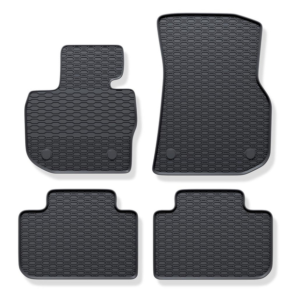 Alfombrillas de goma adecuadas para BMW X4 G02 SUV (2018-....) - alfombras para coche - negro - 4 unidades