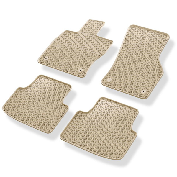 Alfombrillas de goma adecuadas para Skoda Octavia III Familiar, Liftback (2013-2020) - alfombras para coche - beige - 4 unidades