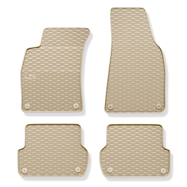 Alfombrillas de goma adecuadas para Seat Exeo Berlina, Sportstourer (2008-2013) - alfombras para coche - beige - 4 unidades