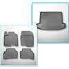 Conjunto de alfombrilla para maletero y alfombrillas para el interior del coche TPE para: Hyundai Tucson III NX4 SUV (12.2020-....) - maletero superior; suelo móvil en la posición superior; compartimiento derecho desmonable en los modelos con subwoofer; t
