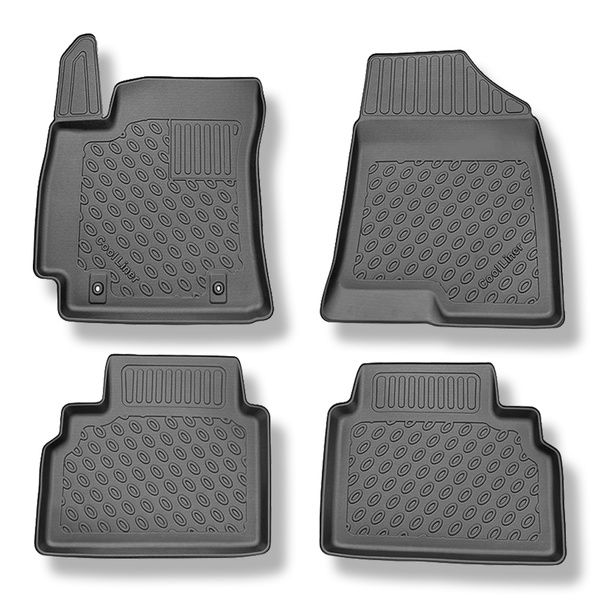 Alfombrillas de TPE adecuadas para Hyundai Kona II SUV (04.2023-....) - no para la versión eléctrica; también con tracción híbrida - alfombras para coche