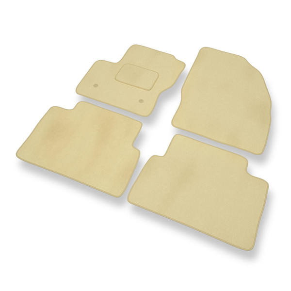Alfombrillas de Velour adecuadas para Ford C-Max II Monovolumen (2010-2019) - alfombras para coche - Premium color beige