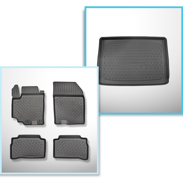 Conjunto de alfombrilla para maletero y alfombrillas para el interior del coche TPE para: Suzuki Vitara SUV (2019-03.2020) - maletero superior; suelo móvil en la posición superior