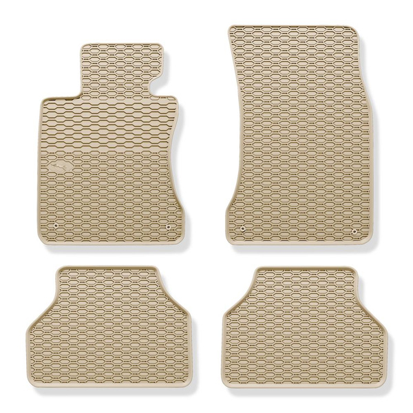 Alfombrillas de goma adecuadas para BMW 5 E60, E61 Berlina, Touring (2003-2010) - alfombras para coche - beige - 4 unidades