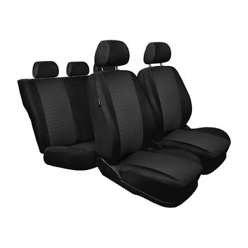 Fundas de asientos hechas a medida para Skoda Fabia II Hatchback, Familiar (2007-2014) segunda fila - banqueta completa - nero