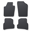 Alfombrillas de goma adecuadas para Skoda Fabia III Hatchback, Familiar (2014-2021) - alfombras para coche - negro - 4 unidades