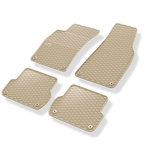 Alfombrillas de goma adecuadas para Audi A4 B6 Avant, Cabrio, Berlina (2000-2006) - alfombras para coche - beige - 4 unidades
