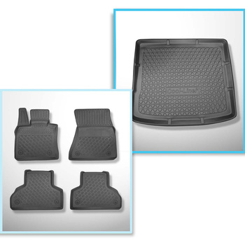 Conjunto de alfombrilla para maletero y alfombrillas para el interior del coche TPE PREMIUM para: BMW X6 E71 SAC (06.2008-10.2014) - senza la terza fila di sedili