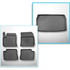 Conjunto de alfombrilla para maletero y alfombrillas para el interior del coche TPE para: Opel Mokka-e SUV (02.2021-....) - maletero superior; suelo móvil en la posición superior