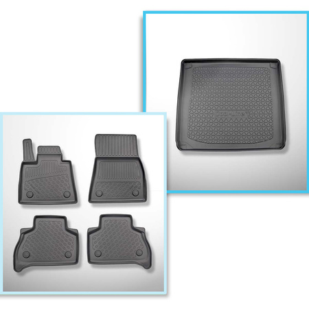 Conjunto de alfombrilla para maletero y alfombrillas para el interior del coche TPE PREMIUM para: BMW X5 G05 SAV (11.2018-....) - 5 plazas; sin elevalunas eléctricos; sin tercera fila; también híbridos