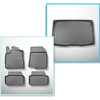 Conjunto de alfombrilla para maletero y alfombrillas para el interior del coche TPE para: Dacia Sandero III DJF Hatchback (01.2021-....) - maletero superior; suelo móvil en la posición superior