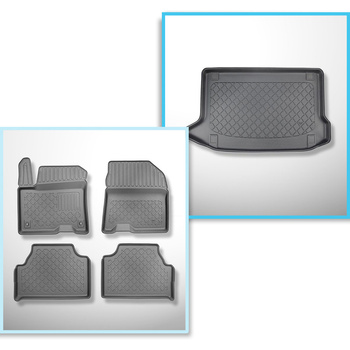 Conjunto de alfombrilla para maletero y alfombrillas para el interior del coche 