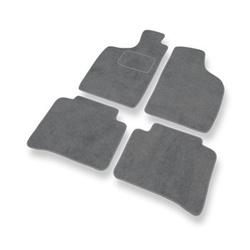 Alfombrillas de Velour adecuadas para Nissan Navara D22 Pick-Up (1997-2005) - alfombras para coche - Premium color gris