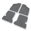 Alfombrillas de Velour adecuadas para Fiat Cinquecento Hatchback (1990-1998) - alfombras para coche - Premium color gris