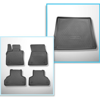 Conjunto de alfombrilla para maletero y alfombrillas para el interior del coche TPE PREMIUM para: BMW X5 E70 SAV (04.2007-09.2013) - 5/7 plazas; 3a fila de asientos abatible