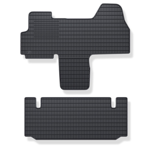 Alfombrillas de goma adecuadas para Fiat Ducato III Furgoneta (2007-2014) - alfombras para coche - negro - 2 unidades