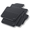 Alfombrillas de goma adecuadas para Volkswagen Sharan II Furgoneta (2010-2022) - alfombras para coche - negro - 4 unidades