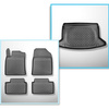 Conjunto de alfombrilla para maletero y alfombrillas para el interior del coche TPE para: Kia Ceed III CD Hatchback (06.2018-....) - parte inferior del maletero; sin base a dos niveles en el maletero