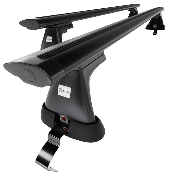 Portaequipajes de techo adecuadas para Fiat Grande Punto Hatchback (2005-2010) - baca negra para coche - barras para techo de coche - sin puntos de montaje - aluminio