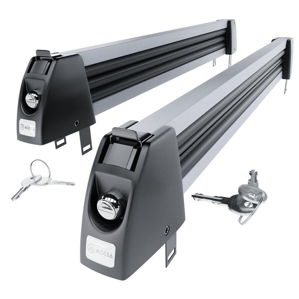Portaesquís para portaequipajes de techo - Ski rack M-7705s - plata - para 5 pares de esquís o 4 tablas de snowboard