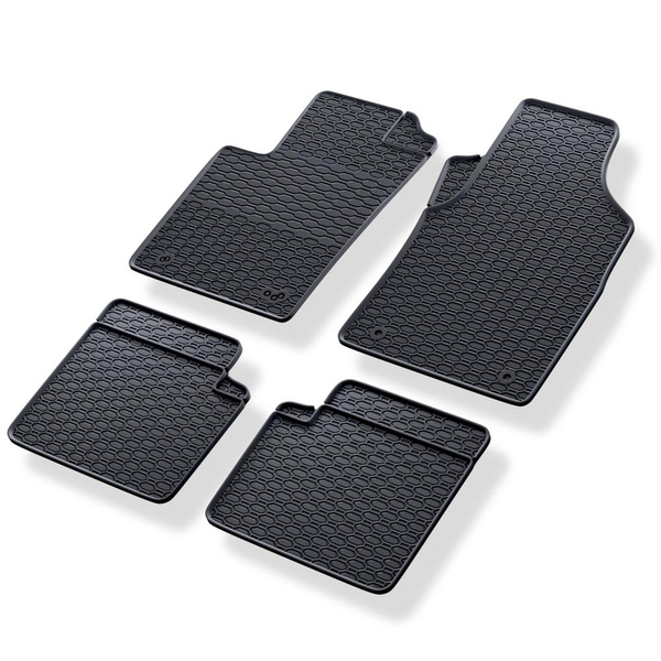 Alfombrillas de goma adecuadas para Fiat Panda II Hatchback (2003-2012) - alfombras para coche - negro - 4 unidades