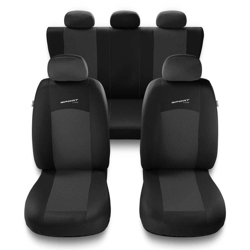 Fundas universales para asientos de coche para Seat Ibiza I, II, III, IV, V  (1984-2019) - S-G1 gris oscuro