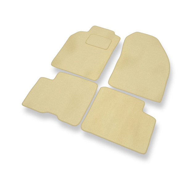 Alfombrillas de Velour adecuadas para Nissan Almera I Hatchback, Berlina (1995-2000) - alfombras para coche - Premium color beige
