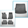 Conjunto de alfombrilla para maletero y alfombrillas para el interior del coche TPE para: Mercedes-Benz Classe E W213 Familiar (11.2016-07.2023) - también para modelos con rieles; no adecuado para versión Plug-in híbrida
