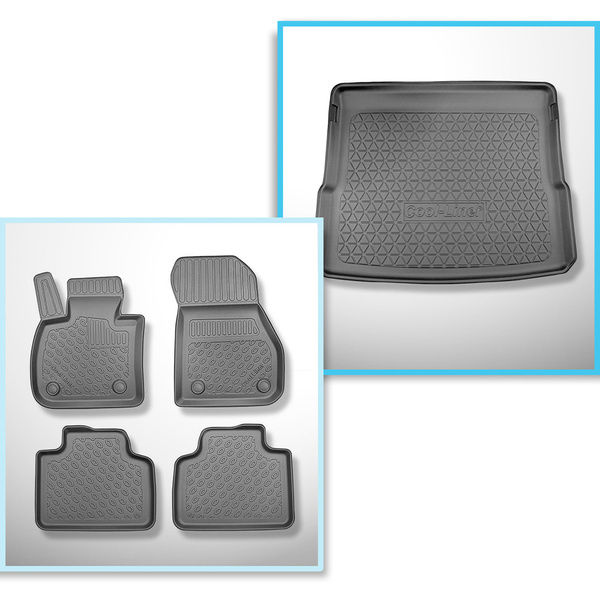 Conjunto de alfombrilla para maletero y alfombrillas para el interior del coche TPE para: BMW X1 F48 Plug-in Hybrid SAV (03.2020-09.2022)