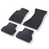 Alfombrillas de goma adecuadas para Audi A4 B9 Avant, Berlina (2015-2023) - alfombras para coche - negro - 4 unidades