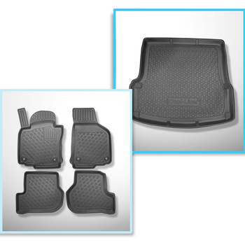 Conjunto de alfombrilla para maletero y alfombrillas para el interior del coche TPE PREMIUM para: Skoda Octavia II 1Z Liftback (03.2004-01.2013)