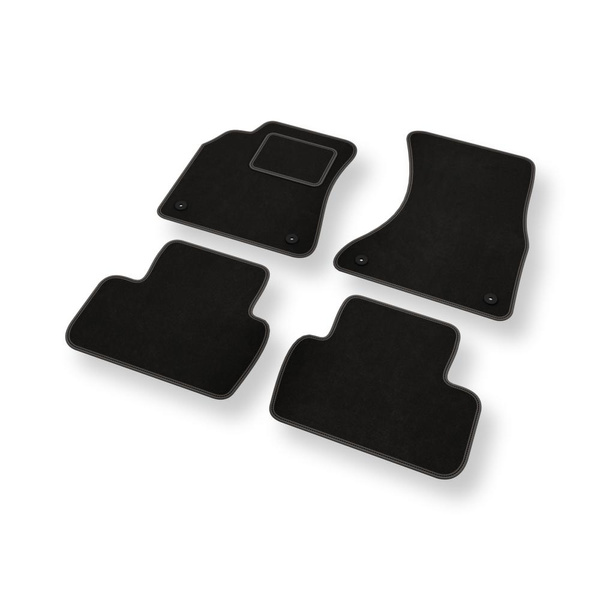 Alfombrillas de Velour adecuadas para Seat Exeo Berlina (2008-2013) - alfombras para coche - Premium color negro