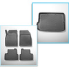 Conjunto de alfombrilla para maletero y alfombrillas para el interior del coche TPE PREMIUM para: Opel Astra J Hatchback (10.2009-10.2015) - parte superior del maletero