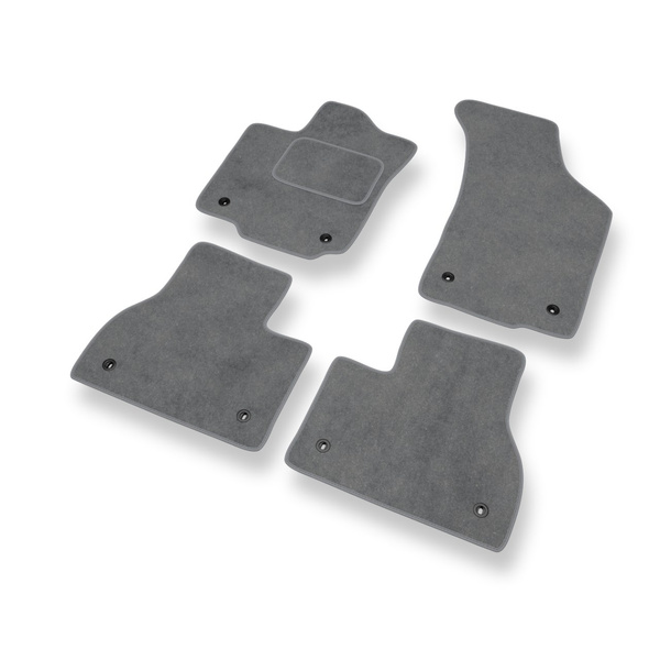 Alfombrillas de Velour adecuadas para Volkswagen Phaeton Berlina (2002-2016) versión larga - alfombras para coche - Premium color gris