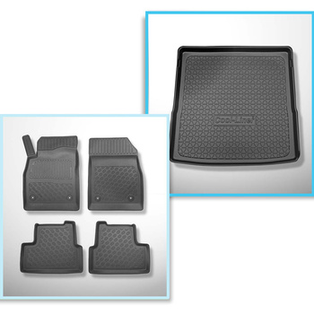 Conjunto de alfombrilla para maletero y alfombrillas para el interior del coche TPE PREMIUM para: Chevrolet Cruze Familiar (09.2012-2016)