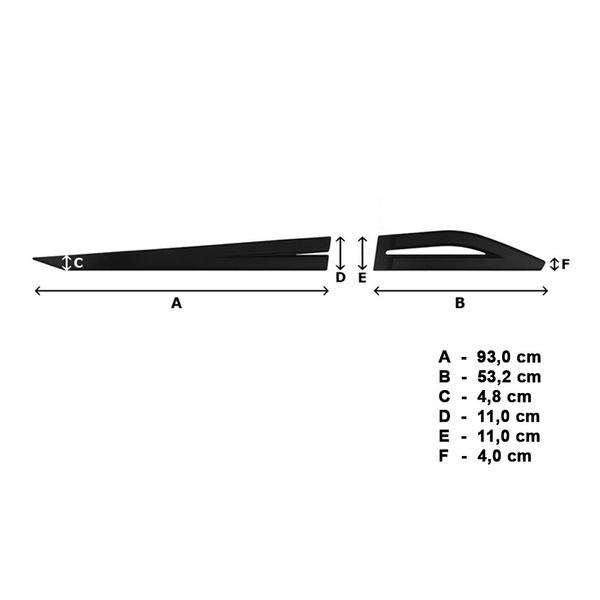 Protectores laterales negros para el coche Suzuki Across SUV (2020-....)