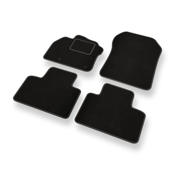 Alfombrillas de Velour adecuadas para Renault Zoe I Hatchback (2012-2019) - alfombras para coche - Premium color negro